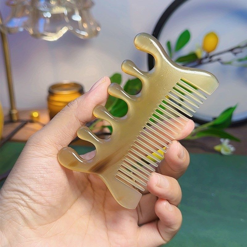 天然牛角按摩梳牛角梳下颌线提拉多功能梳头疗养生梳头