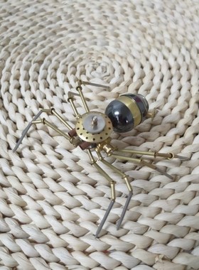 蒸汽朋克机械黑蜘蛛昆虫全金属纯手工桌面摆件工艺品个性化礼品