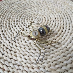 蒸汽朋克机械黑蜘蛛昆虫全金属纯手工桌面摆件工艺品个性 化礼品