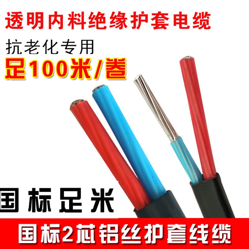 农网改造防老化国标4 6 10平方 16 25平方双芯铝线2芯电缆护套线