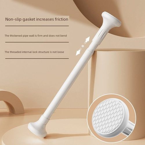 热销不锈钢晾衣杆阳台伸缩卫生间免打孔浴室浴帘杆卧室窗帘