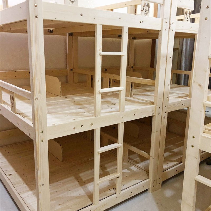松木三层床梯上下床学校学生宿舍上下床午托三层床托管床上下铺