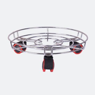 欧式铁艺花架多用性移动花架托盘 室内花盆可移动滑轮底座钢瓶架