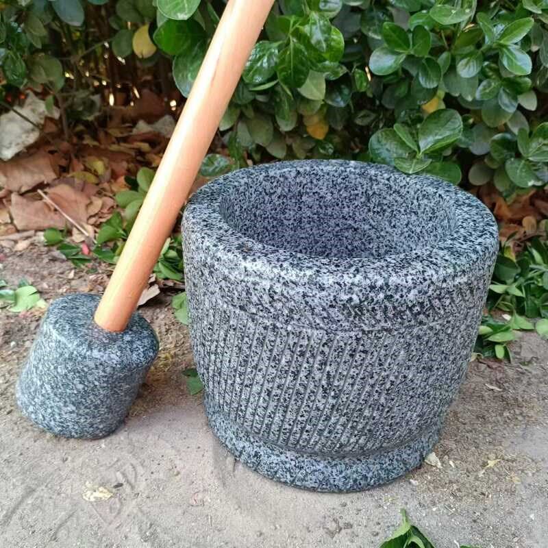 原石手工雕刻商用大号石臼捣蒜器辣椒捣碎器蒜臼子捣药罐研磨窝子
