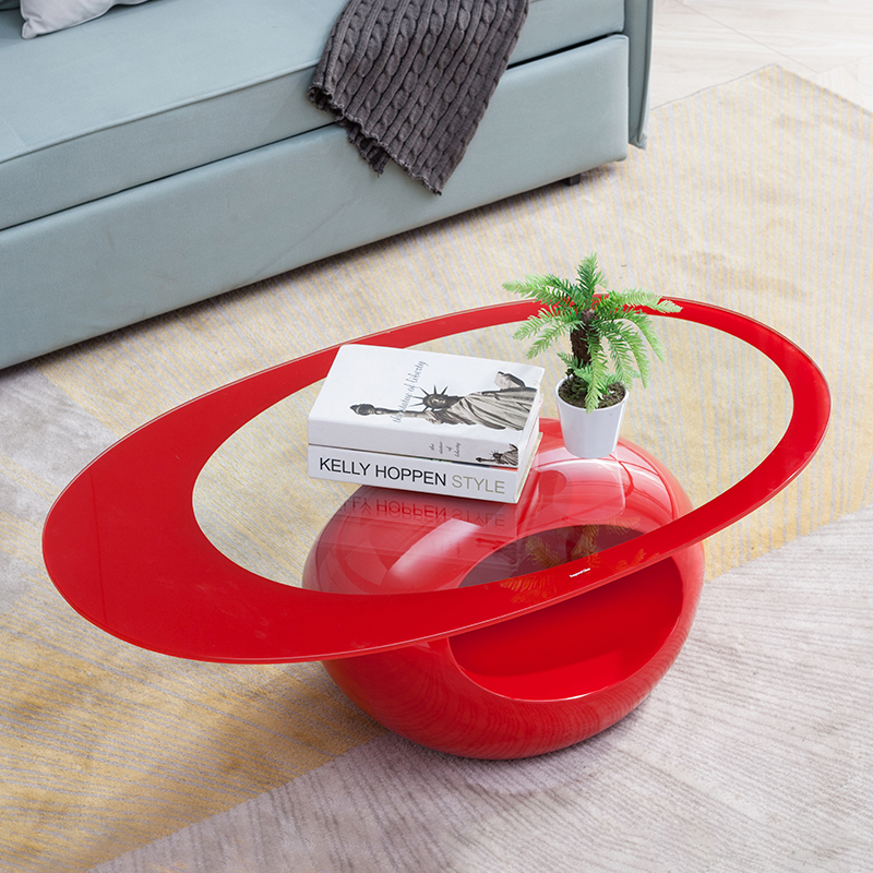 钢化玻璃茶几现代客厅创意时尚个性迷你椭圆形简约小户型茶几桌子