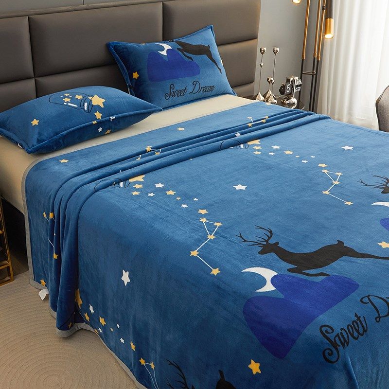 珊瑚绒床单单件加绒加厚双面法兰绒法莱绒冬季绒毯水晶绒毛毯被单