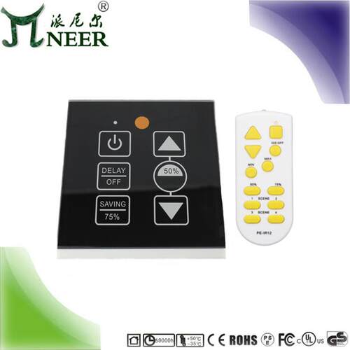 钢化带触摸面板 无线遥控无级变光 PWM DIMMER LED调光开关