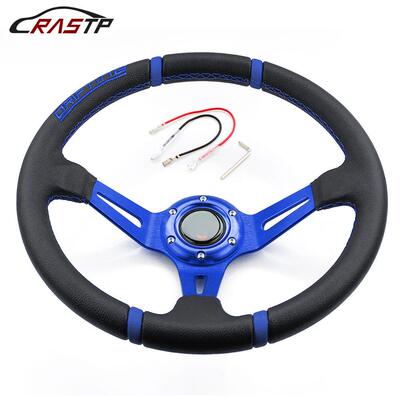 RASTP汽车改装个性改装仿竞技赛车四季方向盘14英寸35cm手缝
