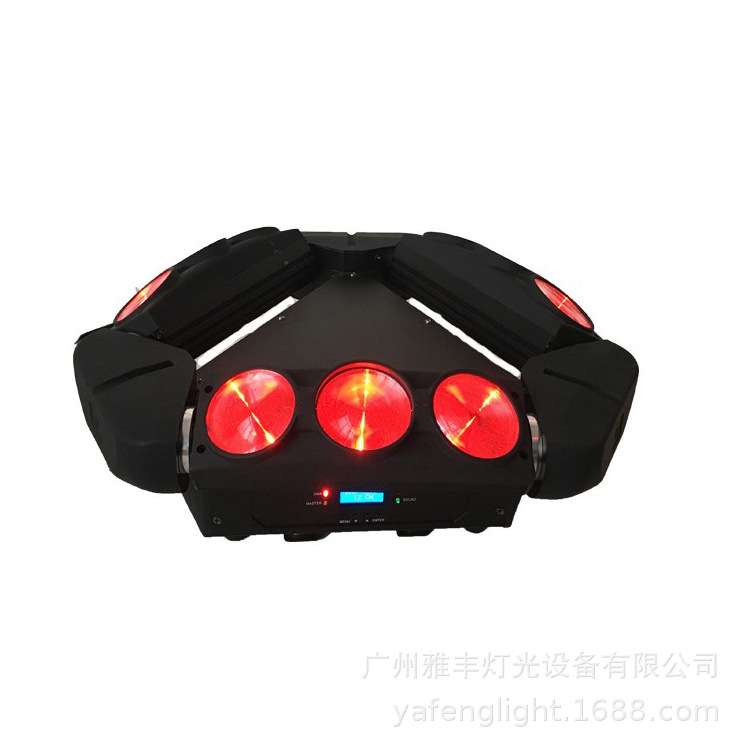 LED9眼摇头灯酒吧摇头灯迪吧九头鸟光束灯镭射灯旋转彩灯舞台灯光