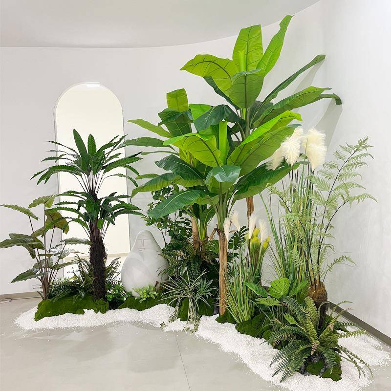 仿真绿植造景组合阳台景观室内外橱窗装饰假植物庭院玄关植物造景