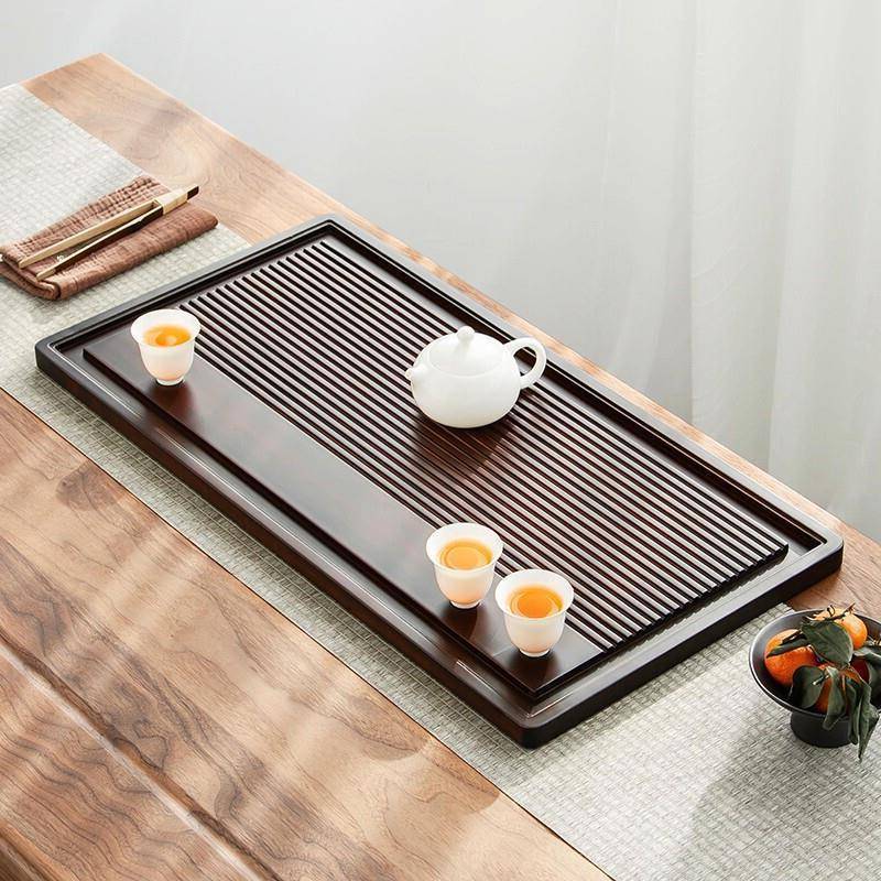 金镶玉 茶盘托盘 实木竹木家用单层排水式茶台 竹流水茶盘