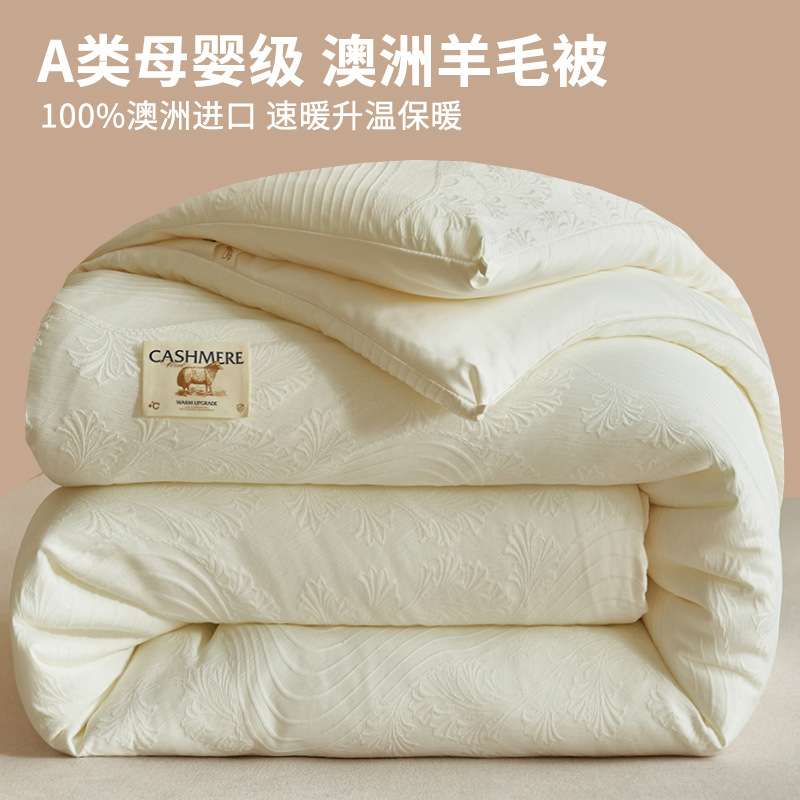澳洲100进口羊毛被冬被棉被加厚保暖被子冬季春秋纯羊绒被芯a