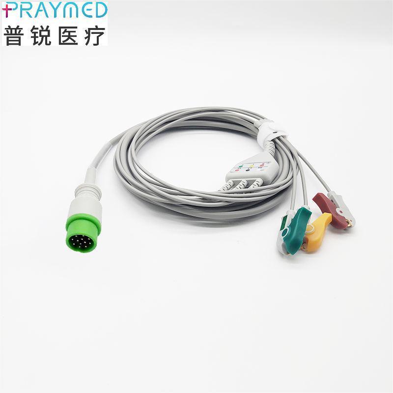 兼容Infinium Omni监护仪一体12针3/5导心电导联线 - 实物图