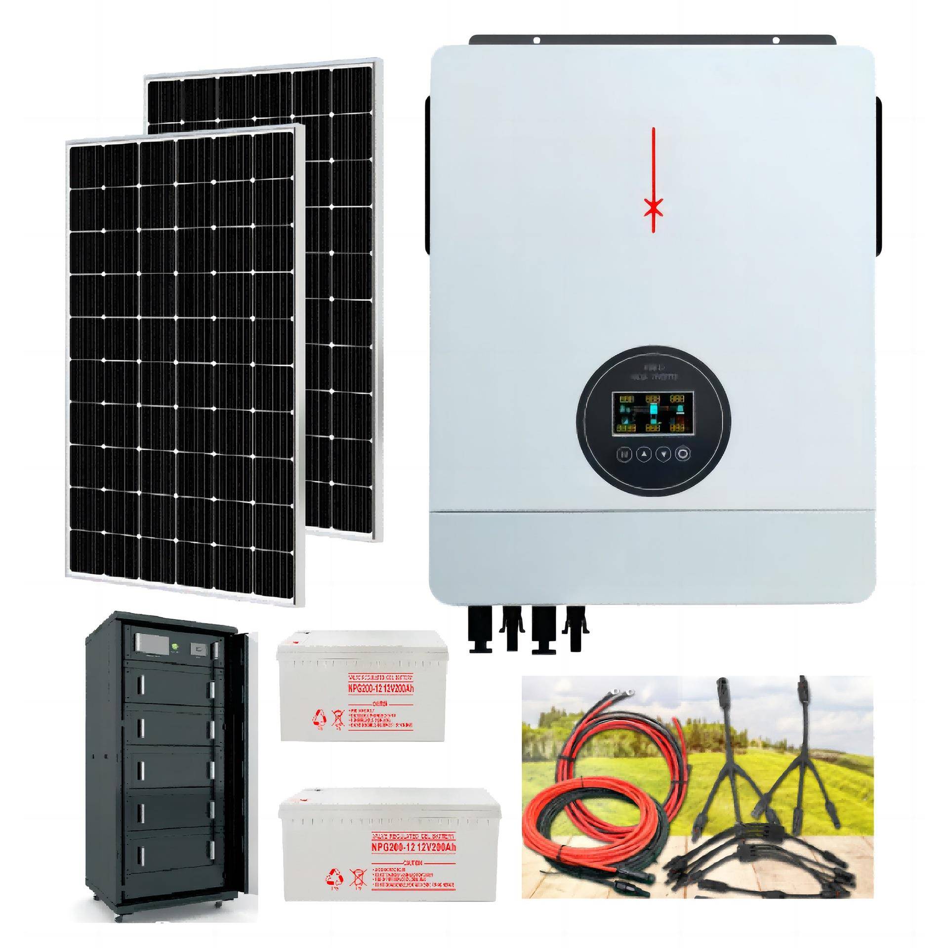 厂家直供1.6K-10KW家用220V离网光伏发电系统 太阳能混合发电系统