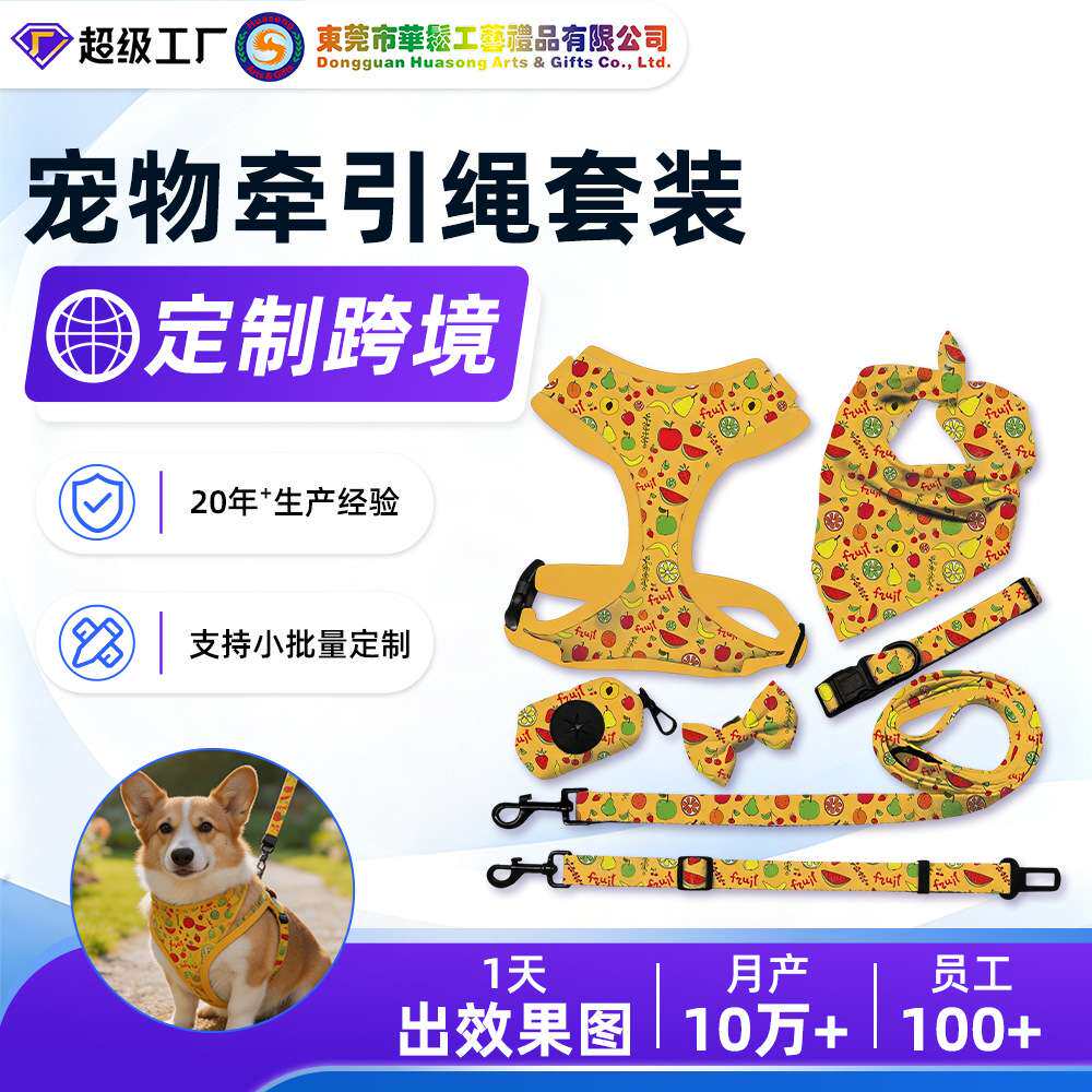 现货宠物六件套 牵引绳背心式通用胸背带狗狗用品绳子宠物套装