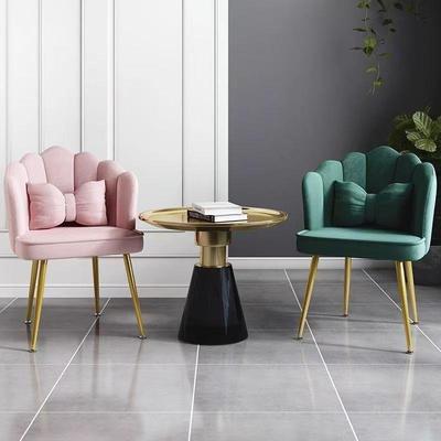 妆椅轻奢卧室主卧室花瓣椅凳子甲美椅女生卧梳妆台椅化子靠背简约