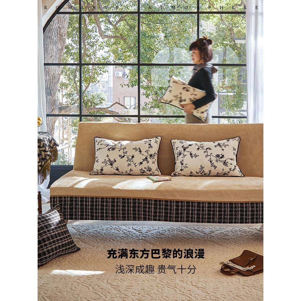 蜡感笔派梅意珊抱枕|AWD东方阑时髦复|氛围靠枕新古中式沙发靠垫