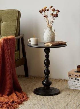 古发边几简客厅小茶几边柜创沙意约黑色小户型铁艺床头柜CaF46hTA