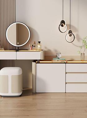 一das61618体妆台2025轻奢全实木梳妆台化室感床头收纳柜化斗妆卧