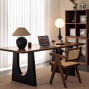 森选白家蜡POL木中古板餐桌用长方全实木大长桌客形厅原木风大桌