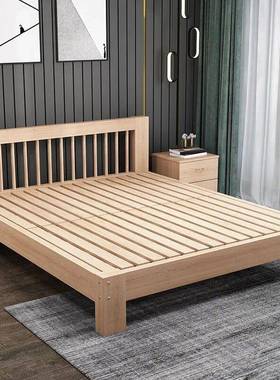 榉床木木12445hCz1.8米现代简约双人大床单人床实架子床榻米简榻