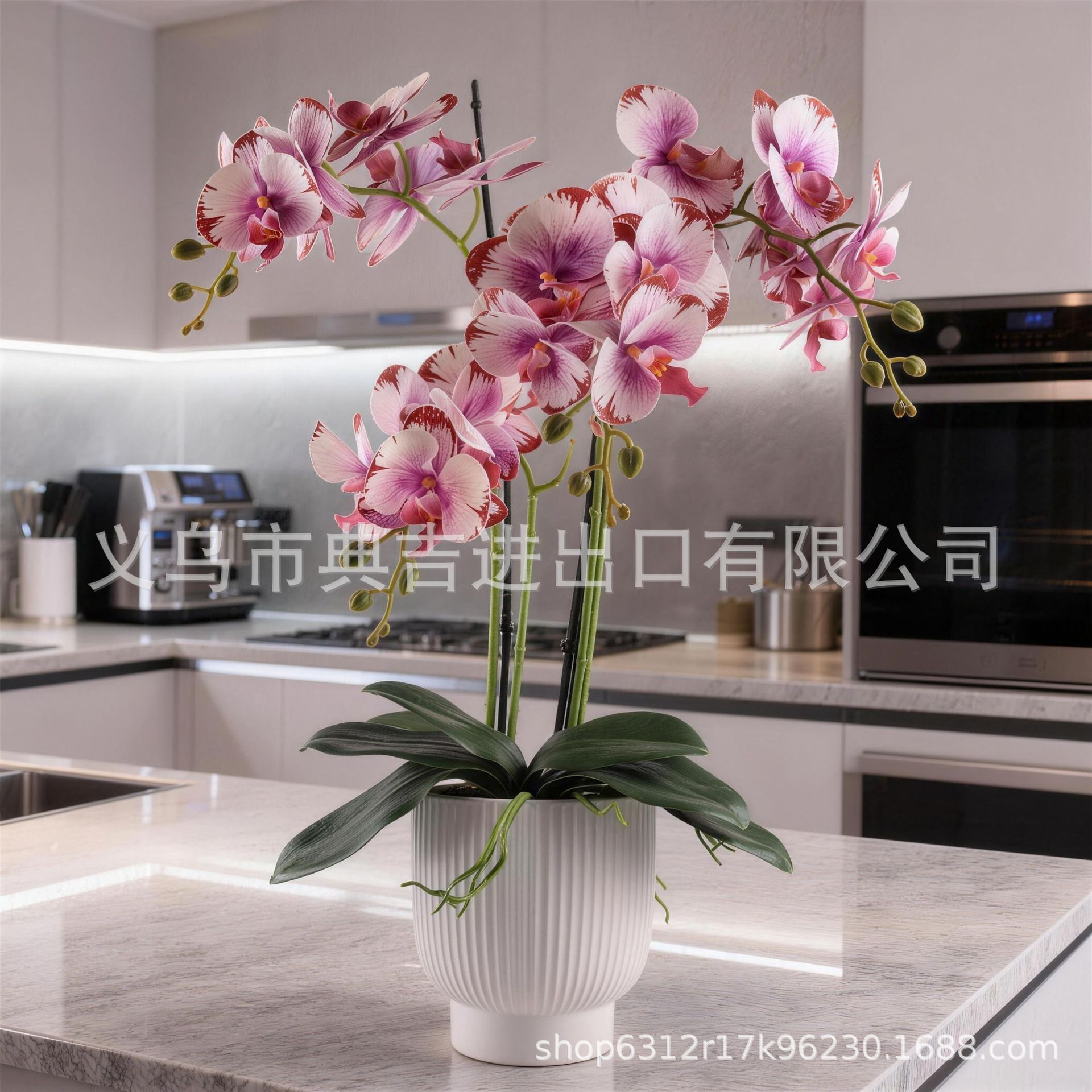 手感蝴蝶兰假花仿真花室内花艺摆设客厅轻奢高档假花盆景装饰摆件