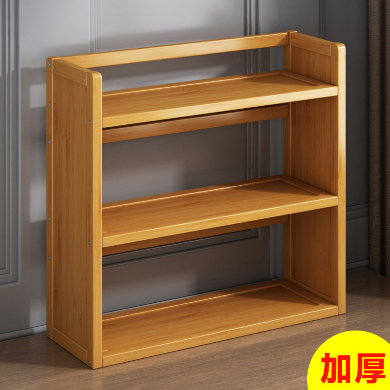 新品书架桌面小型置物架办公室简易落地学生儿童桌上多层收纳实木