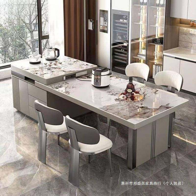 尚顿岛台餐桌组合一体伸缩餐轻奢沃岩板QKO现在简约储物拉伸时茶,商业/办公家具,餐桌椅系列,淘宝优惠券,粉丝福利购,淘宝优惠卷