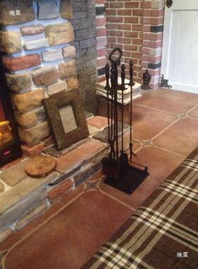 澳洲纽火燃木真火五铸铁壁炉柴取暧壁炉工具件套家摆tfglolzn居饰