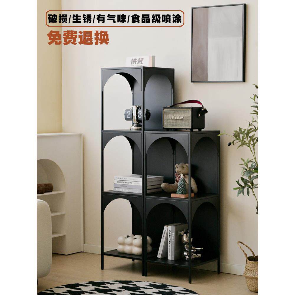 铁艺客厅落地置物架靠墙书架角落书示杂架物收纳陈HPN列展柜柜一