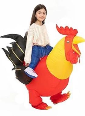 热FZF鸡卖公充气服装可爱骑行年会派聚会偶道对人具墨镜走秀