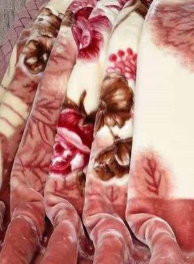 FS756497毛毯冬季厚加双尔层拉舍毯被子学盖生宿舍单人结婚大红色