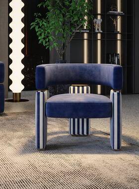 式简客厅单人沙发现椅轻奢代简约沙发意TML椅计设师别墅大平层沙