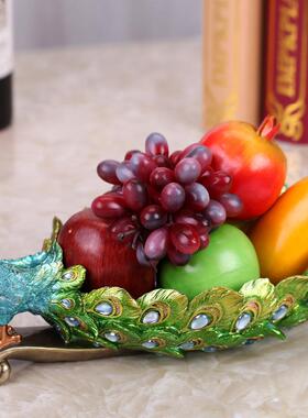 孔雀摆茶件客厅桌果盘装饰柜xdm0059电阳视柜摆设台多肉花上盆树