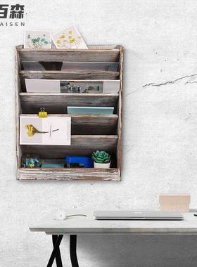 件夹收纳壁挂架件分类架SN-205杂志收架作品文展架木制写纳信字台