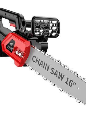 geu口功率锂电锯充进电式电大链锯无高速801锯刷电链