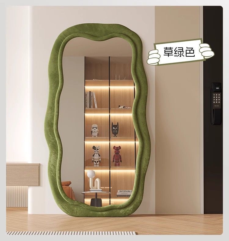 轻奢支架款全身镜家用落地镜入户服装店试衣镜卧室穿衣镜异形镜子