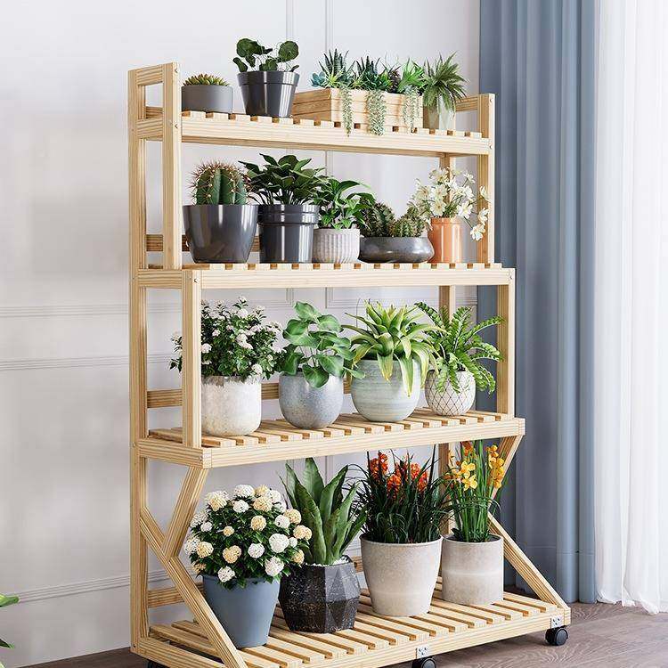 花架实质WXT多层简约室内阳台木5客厅多肉落地式防腐置物架2子02,家装主材,卫浴五金组合套装/挂件套餐,淘宝优惠券,粉丝福利购,淘宝优惠卷