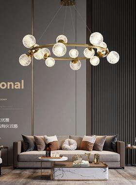 全铜厅轻S08031奢吊客吊灯灯现代简大气水晶吊约灯2025年新款高端