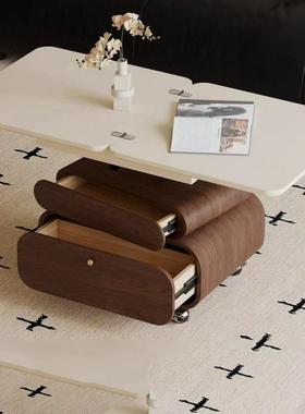 法式复古实木茶小户奢型升降美式客厅家用轻几新款柜茶桌电视RLB