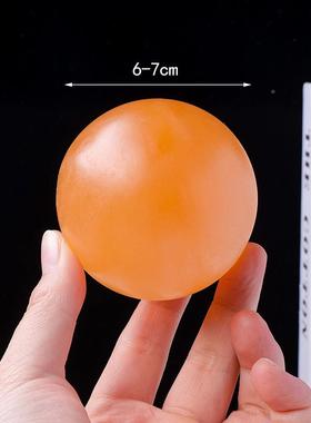天然水晶饰摩洛哥透石膏石风桌水球摆球件橙色石膏球家橙色石膏居