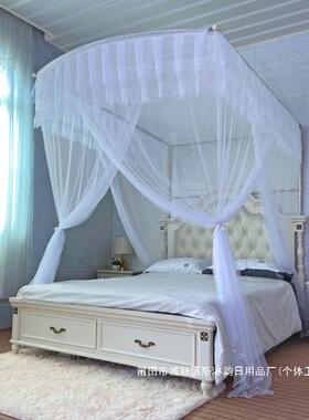 U型升降可.伸缩蚊帐三开门落地不锈钢支EOR架12/15m1..米8双人家