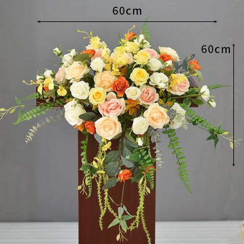 假花仿真花商务讲台花庆典活动会议演讲台发言台装饰下垂挂花绢花