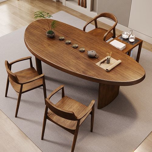 茶台家用实木阳台小户型客厅茶桌椅组合弧形功夫喝茶泡茶桌套装