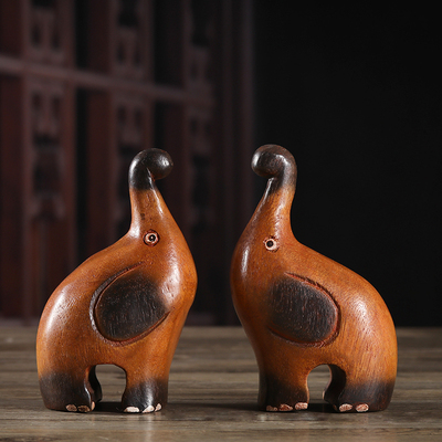 泰国进口实木小象东南亚摆件象木雕工艺品酒柜装饰品摆设吉祥如意