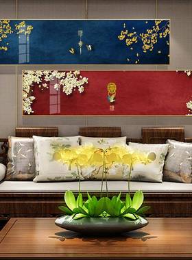 意长乐新中式装饰FKB故画客挂画中国风墙画宫古建筑如壁厅画双联