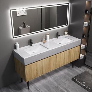 合落地式 公共卫生轻双洗漱智盆能大理石地奢卫生组落柜大理浴343