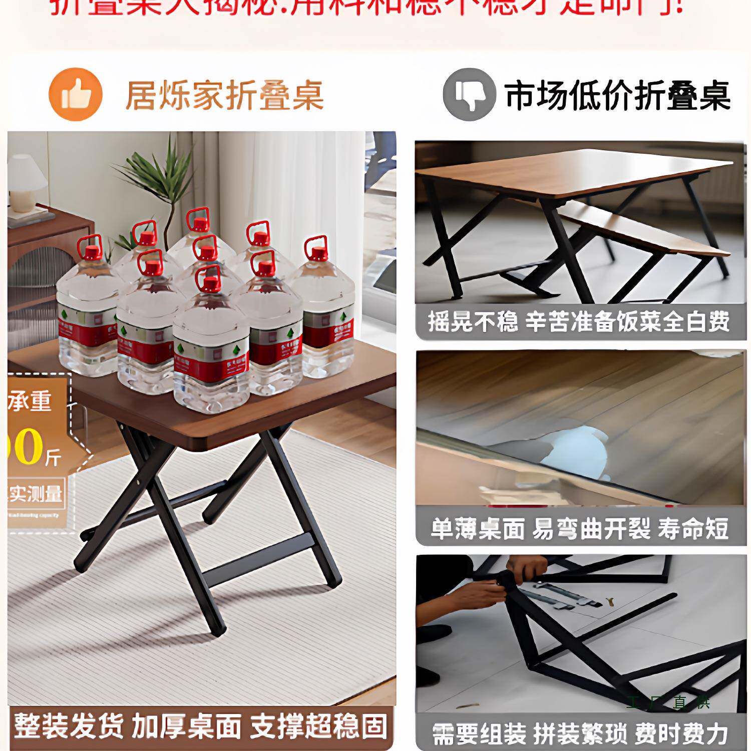 可折叠桌餐桌家用户出型桌子简F99MHH79易圆桌租屋饭户外小便携摆