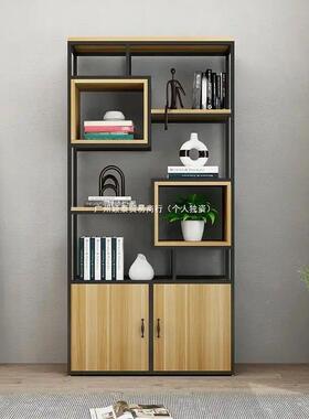 公客厅屏风隔断书柜组合简约落IAU铁艺置物架架办室地书玄关储物