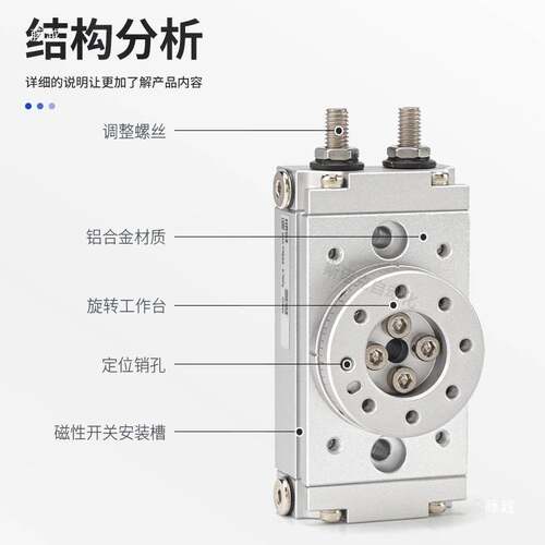 旋转气缸摆动转角HRQ7可调180度回转90度摆动HRQ2/HRQ3/MSQB
